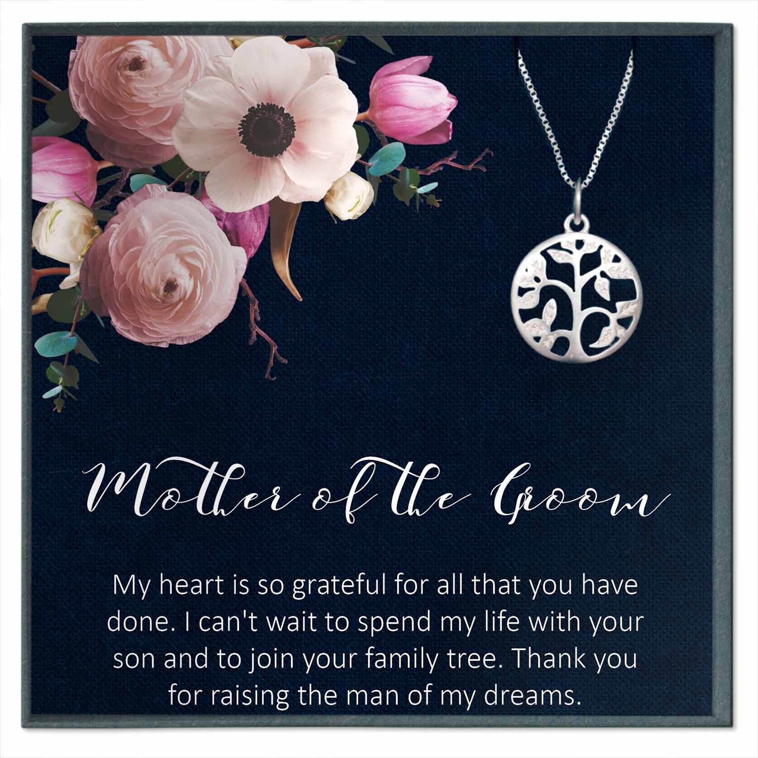 Mother of the Groom Necklace from Bride, Mother in Law Necklace Gift